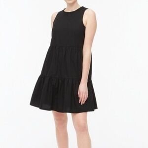 Vila Clothes black tiered sleeveless midi dress cotton blend New Sz 12 - 14